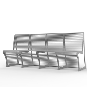 banc public acier design moderne arrondi