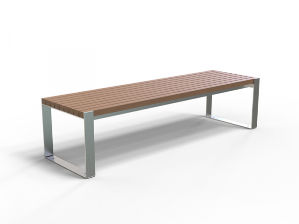 Banc public design minimaliste acier et bois option accoudoirs – Image 5