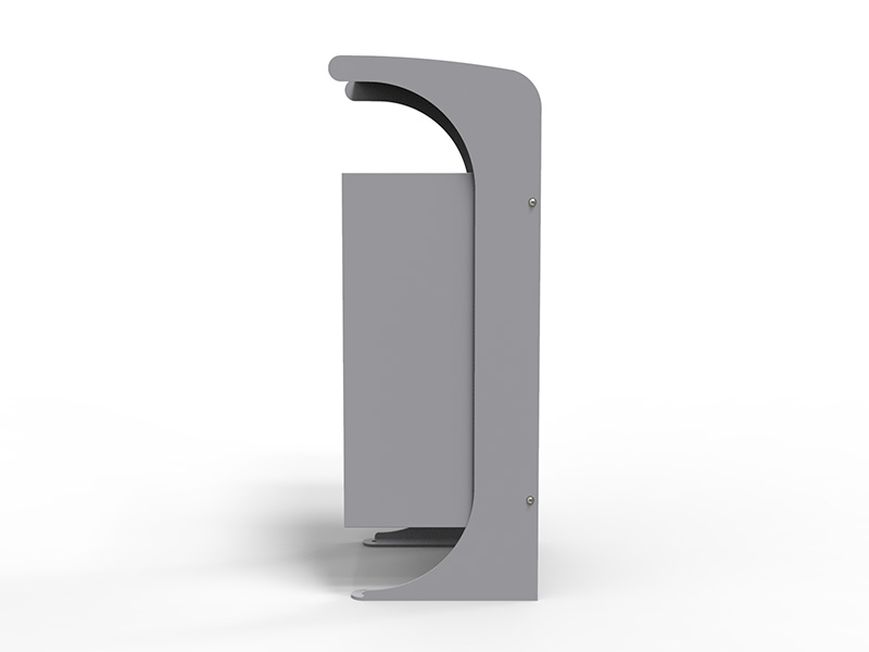 Poubelle urbaine acier avec toit arrondi et conteneur inclinable – Image 4