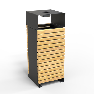 poubelle-urbaine-poubelle-de-ville-acier-et-bois-avec-toit-cendrier-pour collectivites