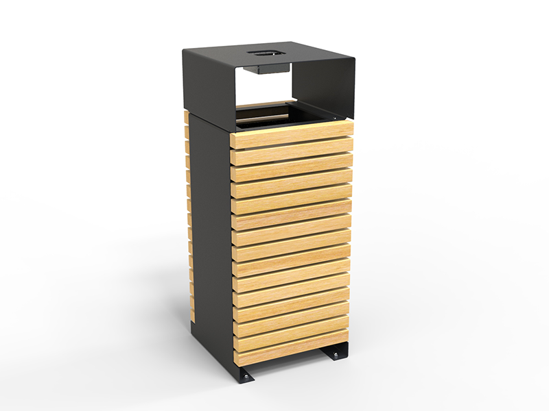 poubelle-urbaine-poubelle-de-ville-acier-et-bois-avec-toit-cendrier-pour collectivites