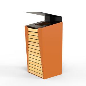 poubelle-urbaine-carree-acier-et-bois-toit-incline-espace-public-parc
