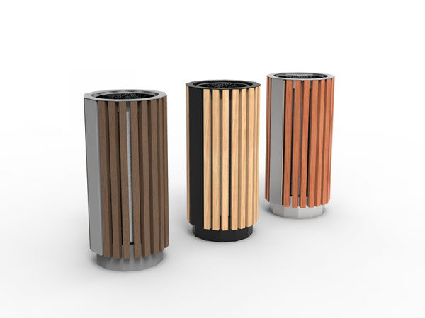 Poubelle Urbaine Ronde Acier Et Bois Filiam tal Design poubelle-urbaine-ronde-acier-et-bois-filiam-tal-design