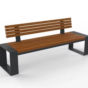 banc-design-acier-et-bois-avec-dossier